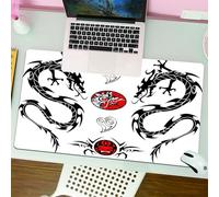 QRFASFZO Mouse Pad 31.5 × 12 inch Extended Large Mouse Mat Desk Pad, Stitched Edges Mousepad,Non-Slip Rubber Base,Japanese dragon, t style Asian native creatures,Gaming Mouse Pad XL