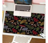 QRFASFZO Mouse Pad 31.5 × 12 inch Extended Large Mouse Mat Desk Pad, Stitched Edges Mousepad,Non-Slip Rubber Base,seamless watercolor pattern of autumn leaves wild berries and ama,Gaming Mouse Pad XL