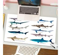 QRFASFZO Mouse Pad 31.5 × 12 inch Extended Large Mouse Mat Desk Pad, Stitched Edges Mousepad,Non-Slip Rubber Base,There are many types of sharks,Different sharks,Types of Sharks,S,Gaming Mouse Pad XL
