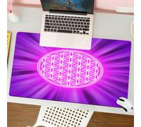 QRFASFZO Mouse Pad 31.5 × 12 inch Extended Large Mouse Mat Desk Pad, Stitched Edges Mousepad,Non-Slip Rubber Base,sacred geometry, abstract overlapping circles on stam,Gaming Mouse Pad XL