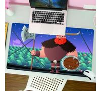 QRFASFZO Mouse Pad 31.5 × 12 inch Extended Large Mouse Mat Desk Pad, Stitched Edges Mousepad,Non-Slip Rubber Base,Nordic, Viking cartoon character aboard the Fearless Warrior ship,Gaming Mouse Pad XL