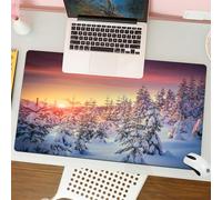 QRFASFZO Mouse Pad 31.5 × 12 inch Extended Large Mouse Mat Desk Pad, Stitched Edges Mousepad,Non-Slip Rubber Base,Winter decorations, snowy landscape in the gloomy light,Gaming Mouse Pad XL