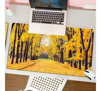 QRFASFZO Mouse Pad 31.5 × 12 inch Extended Large Mouse Mat Desk Pad, Stitched Edges Mousepad,Non-Slip Rubber Base,Nature, Autumn Fall Trees, Dried, Heat Resistant Placemats Falls,Gaming Mouse Pad XL