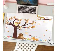 QRFASFZO Mouse Pad 31.5 × 12 inch Extended Large Mouse Mat Desk Pad, Stitched Edges Mousepad,Non-Slip Rubber Base,Vector Cute Jungle Animals in Cartoon Style wild Animal Zoo Desig,Gaming Mouse Pad XL