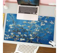 QRFASFZO Mouse Pad 31.5 × 12 inch Extended Large Mouse Mat Desk Pad, Stitched Edges Mousepad,Non-Slip Rubber Base,Reviews about puzzle Eurographics flowering almond branches,Gaming Mouse Pad XL