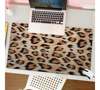 QRFASFZO Mouse Pad 31.5 × 12 inch Extended Large Mouse Mat Desk Pad, Stitched Edges Mousepad,Non-Slip Rubber Base,Seamless leopard wild nature embroidery pattern. Vector animal pr,Gaming Mouse Pad XL