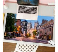 QRFASFZO Mouse Pad 31.5 × 12 inch Extended Large Mouse Mat Desk Pad, Stitched Edges Mousepad,Non-Slip Rubber Base,Gothic decor, York Minster view of the a,Gaming Mouse Pad XL