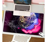 QRFASFZO Mouse Pad 31.5 × 12 inch Extended Large Mouse Mat Desk Pad, Stitched Edges Mousepad,Non-Slip Rubber Base,Human control over global networks, the world of handheld interco,Gaming Mouse Pad XL