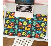 QRFASFZO Mouse Pad 31.5 × 12 inch Extended Large Mouse Mat Desk Pad, Stitched Edges Mousepad,Non-Slip Rubber Base,Octopus, octopus cartoon style drawing funny characters from the,Gaming Mouse Pad XL