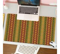 QRFASFZO Mouse Pad 31.5 × 12 inch Extended Large Mouse Mat Desk Pad, Stitched Edges Mousepad,Non-Slip Rubber Base,African,Abstract Tribal Motifs Vertical Ethnic Borders Folkloric,Gaming Mouse Pad XL