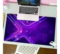 QRFASFZO Mouse Pad 31.5 × 12 inch Extended Large Mouse Mat Desk Pad, Stitched Edges Mousepad,Non-Slip Rubber Base,Eggplant, Purple Abstract Parallel Lines in A Violet Environment,Gaming Mouse Pad XL