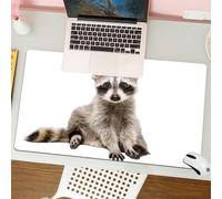 QRFASFZO Mouse Pad 31.5 × 12 inch Extended Large Mouse Mat Desk Pad, Stitched Edges Mousepad,Non-Slip Rubber Base,Funny raccoon sitting isolated on white background,Gaming Mouse Pad XL