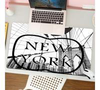 QRFASFZO Mouse Pad 31.5 × 12 inch Extended Large Mouse Mat Desk Pad, Stitched Edges Mousepad,Non-Slip Rubber Base,City，New York's iconic Brooklyn Bridge is framed by the timeless,Gaming Mouse Pad XL