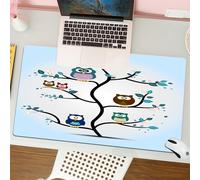 QRFASFZO Mouse Pad 31.5 × 12 inch Extended Large Mouse Mat Desk Pad, Stitched Edges Mousepad,Non-Slip Rubber Base,Owls,Owl Family Perched on a Tree Love Grace Nocturnal Eyed Night,Gaming Mouse Pad XL