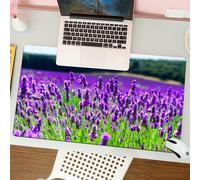 QRFASFZO Mouse Pad 31.5 × 12 inch Extended Large Mouse Mat Desk Pad, Stitched Edges Mousepad,Non-Slip Rubber Base,Lavender, landscape field in France. Fragrant blooming landscape.,Gaming Mouse Pad XL