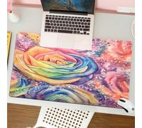 QRFASFZO Mouse Pad 31.5 × 12 inch Extended Large Mouse Mat Desk Pad, Stitched Edges Mousepad,Non-Slip Rubber Base,Wildflower rose flower pattern in a watercolor style isolated. Fu,Gaming Mouse Pad XL