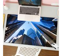 QRFASFZO Mouse Pad 31.5 × 12 inch Extended Large Mouse Mat Desk Pad, Stitched Edges Mousepad,Non-Slip Rubber Base,Urban looking at Chicago skyscrapers in the financial district,Gaming Mouse Pad XL
