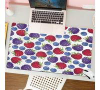 QRFASFZO Mouse Pad 31.5 × 12 inch Extended Large Mouse Mat Desk Pad, Stitched Edges Mousepad,Non-Slip Rubber Base,Seamless pattern with wild berries raspberry blackberry blueberry,Gaming Mouse Pad XL