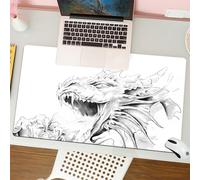 QRFASFZO Mouse Pad 31.5 × 12 inch Extended Large Mouse Mat Desk Pad, Stitched Edges Mousepad,Non-Slip Rubber Base,Dragon outline for coloring book. Angry fantasy creature. Vector,Gaming Mouse Pad XL
