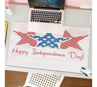 QRFASFZO Mouse Pad 31.5 × 12 inch Extended Large Mouse Mat Desk Pad, Stitched Edges Mousepad,Non-Slip Rubber Base,Independence Day tribute, bold stars in red, white and blue conve,Gaming Mouse Pad XL