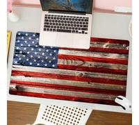 QRFASFZO Mouse Pad 31.5 × 12 inch Extended Large Mouse Mat Desk Pad, Stitched Edges Mousepad,Non-Slip Rubber Base,Rustic American flag, Independence Day of the,Gaming Mouse Pad XL
