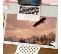 QRFASFZO Mouse Pad 31.5 × 12 inch Extended Large Mouse Mat Desk Pad, Stitched Edges Mousepad,Non-Slip Rubber Base,Bald eagle soaring in the Rocky Mountain high country.,Gaming Mouse Pad XL