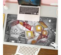 QRFASFZO Mouse Pad 31.5 × 12 inch Extended Large Mouse Mat Desk Pad, Stitched Edges Mousepad,Non-Slip Rubber Base,Abstract Urban Landscape Under a Starlit Sky,Gaming Mouse Pad XL