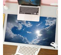 QRFASFZO Mouse Pad 31.5 × 12 inch Extended Large Mouse Mat Desk Pad, Stitched Edges Mousepad,Non-Slip Rubber Base,Sunbeams Clouds Sunlight behind the clouds. Light from heaven,Gaming Mouse Pad XL
