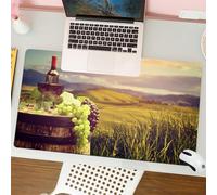 QRFASFZO Mouse Pad 31.5 × 12 inch Extended Large Mouse Mat Desk Pad, Stitched Edges Mousepad,Non-Slip Rubber Base,Wine, Italy Tuscany Countryside Rural We, Heat Resistant Place Ma,Gaming Mouse Pad XL