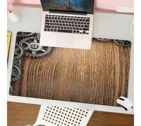 QRFASFZO Mouse Pad 31.5 × 12 inch Extended Large Mouse Mat Desk Pad, Stitched Edges Mousepad,Non-Slip Rubber Base,Rusty Gears And Cogs On A Metal Background Papier peint,Gaming Mouse Pad XL