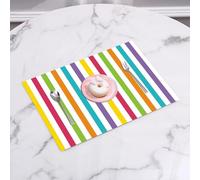 QRFASFZO Table Mats Set of 6, Place Mats Table Placemats Washable Non-slip Heat Insulation Woven Vinyl for,Rainbow Minimalist Line Art With Various Bright,12x18 in