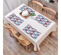 QRFASFZO Table Mats Set of 6, Place Mats Table Placemats Washable Non-slip Heat Insulation Woven Vinyl for,Kids, Cartoon Style l and Animal Icons Maritime Sea Life Pirates Joyful,12x18 in