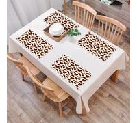 QRFASFZO Table Mats Set of 6, Place Mats Table Placemats Washable Non-slip Heat Insulation Woven Vinyl for,Classic giraffe pattern with brown spots repeating on cream background, same as the,12x18 in