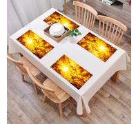 QRFASFZO Table Mats Set of 6, Place Mats Table Placemats Washable Non-slip Heat Insulation Woven Vinyl for,Farm Decor, sun shining through the golden,12x18 in