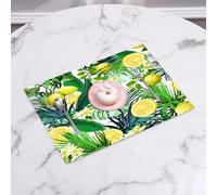 QRFASFZO Table Mats Set of 6, Place Mats Table Placemats Washable Non-slip Heat Insulation Woven Vinyl for,Nature,Tropical Plants with Large Evergreen Leaf Lemon Botany Palm Ju1,12x18 in