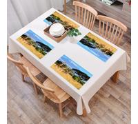 QRFASFZO Table Mats Set of 6, Place Mats Table Placemats Washable Non-slip Heat Insulation Woven Vinyl for,National Park of Kenya Africa Wildlife Animal Nature Safari Giraffes in the mountai,12x18 in