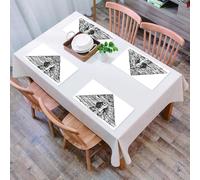 QRFASFZO Table Mats Set of 6, Place Mats Table Placemats Washable Non-slip Heat Insulation Woven Vinyl for,Egyptian Decor, Sketch Style Art of Sphinx and Pyramid Old Ancient Empire Historica,12x18 in