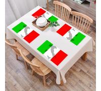QRFASFZO Table Mats Set of 6, Place Mats Table Placemats Washable Non-slip Heat Insulation Woven Vinyl for,Italy's iconic flag, green, white and red, symbolizing national identity,12x18 in