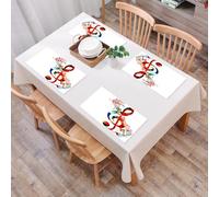 QRFASFZO Table Mats Set of 6, Place Mats Table Placemats Washable Non-slip Heat Insulation Woven Vinyl for,Music, work with musical notes Rhythm Song Orn,12x18 in
