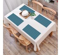 QRFASFZO Table Mats Set of 6, Place Mats Table Placemats Washable Non-slip Heat Insulation Woven Vinyl for,Enchanting l Pattern Blue Anchors sed of Tiny Elements on a Deep Blue Background,12x18 in