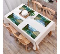 QRFASFZO Table Mats Set of 6, Place Mats Table Placemats Washable Non-slip Heat Insulation Woven Vinyl for,Landscape, Serene Obersee mountain lake in the valley of the Alps Germany nature im,12x18 in