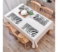 QRFASFZO Table Mats Set of 6, Place Mats Table Placemats Washable Non-slip Heat Insulation Woven Vinyl for,Nature Animal Zebra Skin Pattern Desert Life The Salon,12x18 in