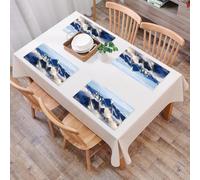QRFASFZO Table Mats Set of 6, Place Mats Table Placemats Washable Non-slip Heat Insulation Woven Vinyl for,Majestic mountain landscape, towering mountains shrouded under the clear sky, exudi,12x18 in