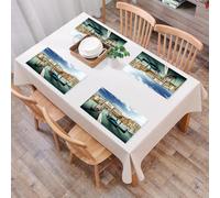 QRFASFZO Table Mats Set of 6, Place Mats Table Placemats Washable Non-slip Heat Insulation Woven Vinyl for,Italian photographic print, Venetian gondolas and the Adriatic lagoon Venice,12x18 in