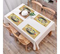 QRFASFZO Table Mats Set of 6, Place Mats Table Placemats Washable Non-slip Heat Insulation Woven Vinyl for,Korean culture and travel, Korean open cultural idols and travel joy, Korean tradit,12x18 in