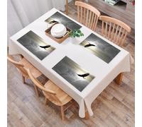 QRFASFZO Table Mats Set of 6, Place Mats Table Placemats Washable Non-slip Heat Insulation Woven Vinyl for,Eagle, majestic creature flying above the clouds Liberty Democracy and Decorative L,12x18 in