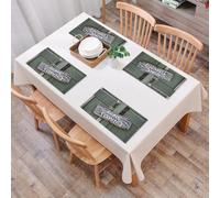 QRFASFZO Table Mats Set of 6, Place Mats Table Placemats Washable Non-slip Heat Insulation Woven Vinyl for,Hunting, Gone Hunting Written on Wooden Board Old Worn Cottage Door Season,12x18 in