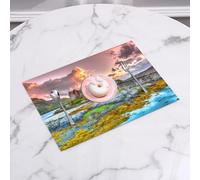 QRFASFZO Table Mats Set of 6, Place Mats Table Placemats Washable Non-slip Heat Insulation Woven Vinyl for,Scenery Decor, dreamy ancient medieval inspired Princess Castle in de,12x18 in