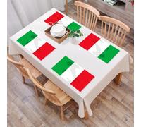 QRFASFZO Table Mats Set of 6, Place Mats Table Placemats Washable Non-slip Heat Insulation Woven Vinyl for,Iconic Italian flag, Italy map merged with green, white and red flags,12x18 in