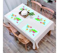QRFASFZO Table Mats Set of 6, Place Mats Table Placemats Washable Non-slip Heat Insulation Woven Vinyl for,Map,Classical Colorful Map of World in Political Style Travel Europe America Asia A,12x18 in
